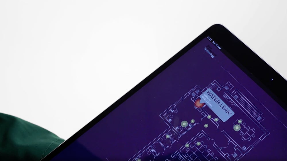 IoT water leak dashboard notification