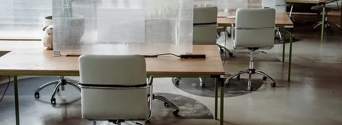 Empty desks in an office