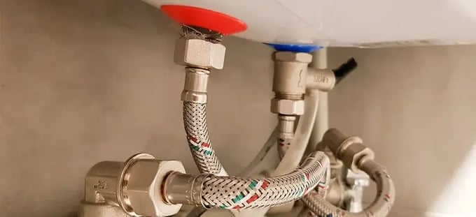 Pipes under a sink